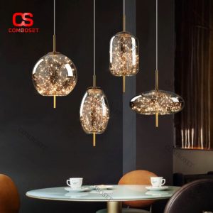 Đèn Thả Thủy Tinh Ánh Sao Nghệ Thuật Trang Trí Phòng Khách Sang Trọng